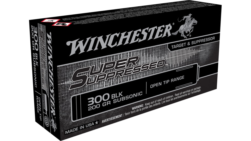 Winchester Super Suppressed .300 AAC Blackout 200 grain Full Metal Jacket Centerfire Rifle Ammo, 20 Rounds, SUP300BLK