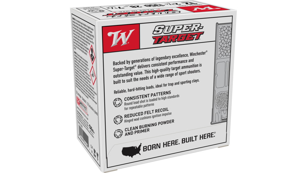 Winchester SUPER-TARGET 12 Gauge 1oz, 2.75in, 7.5 Shot Size, 1350MV, Shotgun Ammo, 25 Rounds, TRGT13507