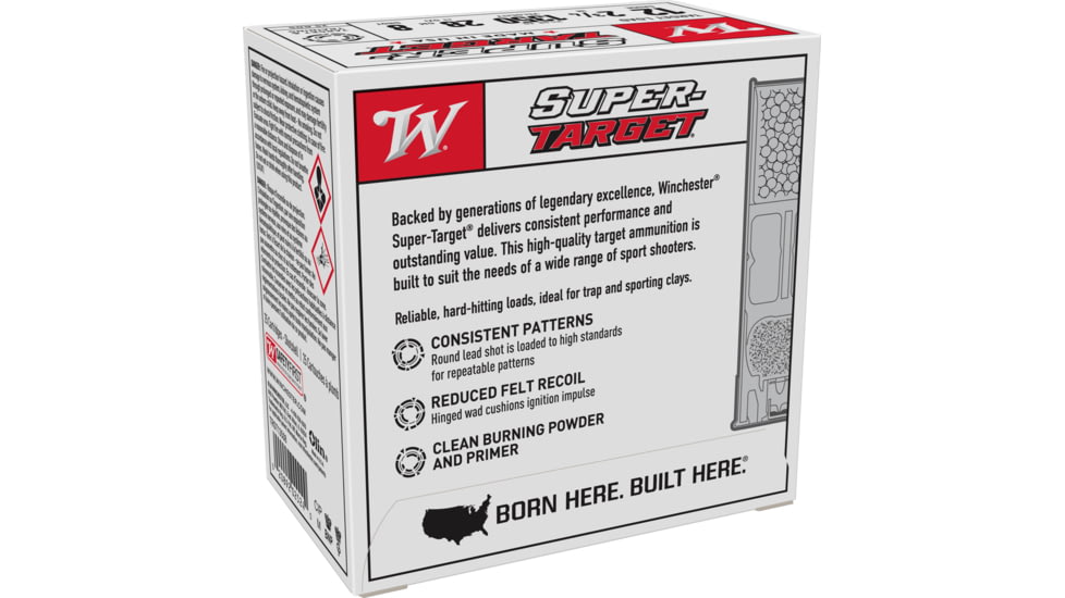 Winchester SUPER-TARGET 12 Gauge 1oz, 2.75in, 8 Shot Size, 1350MV, Shotgun Ammo, 25 Rounds, TRGT13508