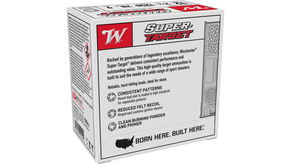 Winchester SUPER-TARGET 12 Gauge 1oz, 2.75in, 9 Shot Size, Shotgun Ammo, 25 Rounds, TRGT12509