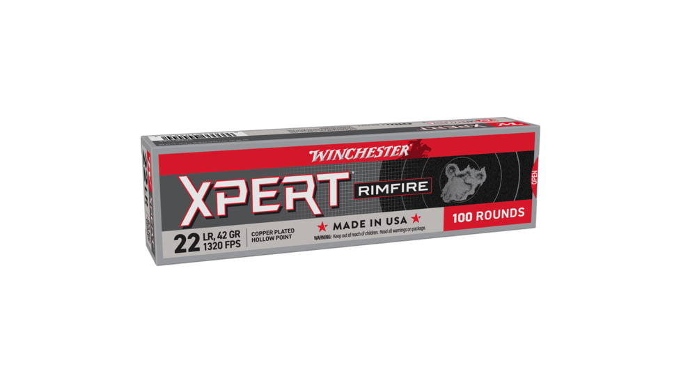 Winchester Super-X 22 Long Rifle 40 Grain Lead Round Nose Brass Cased Ammo, 100 Rounds, Xpert22X