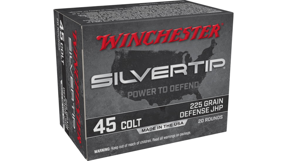 Winchester Super-X .45 Colt 225 Grain Silvertip Jacketed Hollow Point Pistol Ammo, 20 Rounds, W45CST