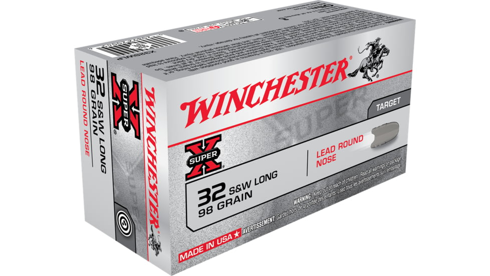 Winchester Super-X HANDGUN .32 S&amp;W 98 grain Lead Round Nose Centerfire Pistol Ammo, 50 Rounds, X32SWLP