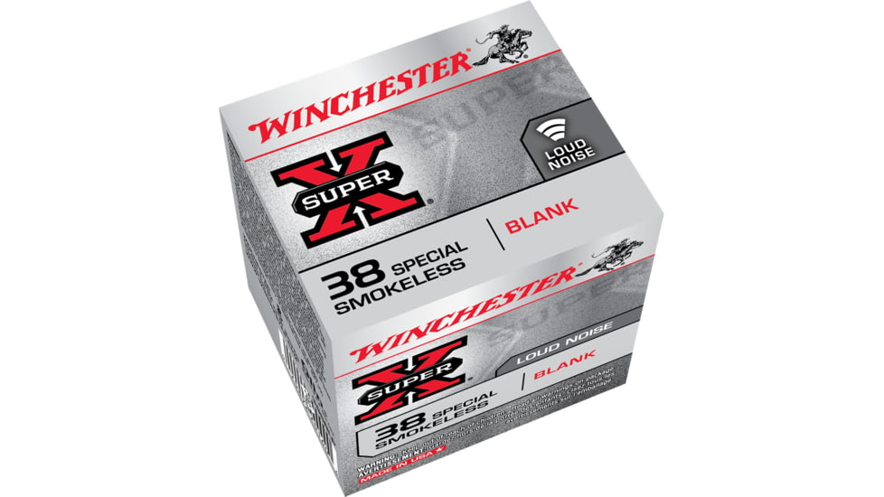 Winchester Super-X HANDGUN .38 Special 0 grain Brass Cased Blank Ammo, 50 Rounds, 38SBLP