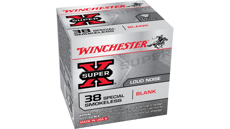 Winchester Super-X HANDGUN .38 Special 0 grain Brass Cased Blank Ammo, 50 Rounds, 38SBLP