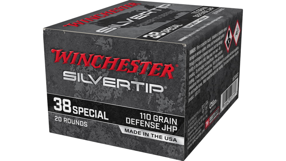 Winchester Super-X HANDGUN .38 Special 110 grain Silvertip Jacketed Hollow Point Centerfire Pistol Ammo, 20 Rounds, W38ST