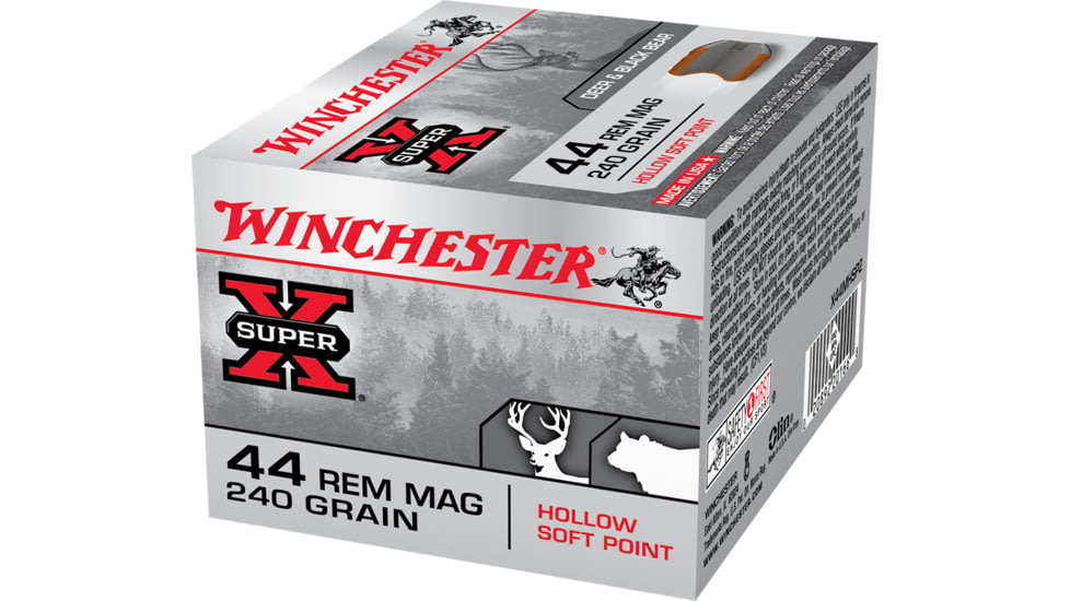 Winchester Super-X HANDGUN .44 Magnum 240 grain Hollow Soft Point Centerfire Pistol Ammo, 20 Rounds, X44MHSP2