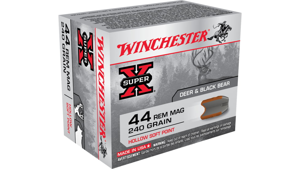 Winchester Super-X HANDGUN .44 Magnum 240 grain Hollow Soft Point Centerfire Pistol Ammo, 20 Rounds, X44MHSP2