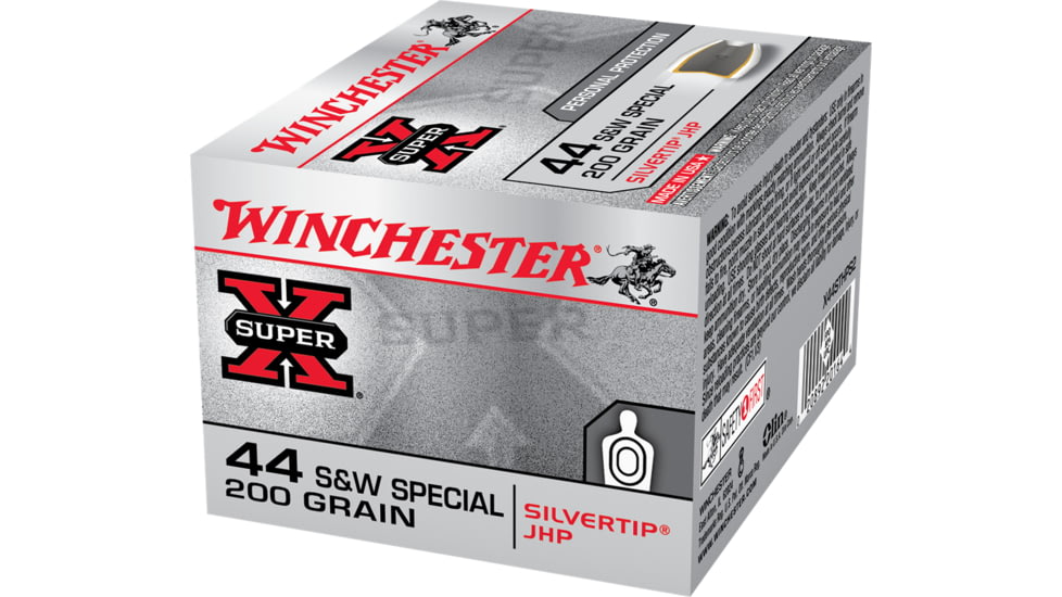 Winchester Super-X HANDGUN .44 Special 200 grain Silvertip Jacketed Hollow Point Centerfire Pistol Ammo, 20 Rounds, X44STHPS2