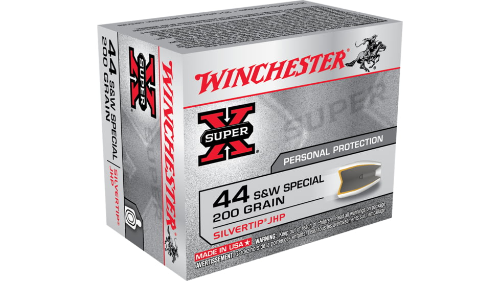 Winchester Super-X HANDGUN .44 Special 200 grain Silvertip Jacketed Hollow Point Centerfire Pistol Ammo, 20 Rounds, X44STHPS2