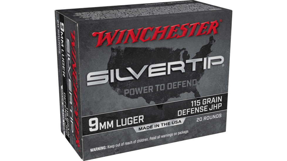 Winchester Super-X HANDGUN 9 mm Luger 115 grain Silvertip Jacketed Hollow Point Centerfire Pistol Ammo, 20 Rounds, W9MMST
