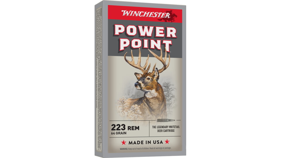 Winchester Super-X RIFLE .223 Remington 64 grain Power-Point Brass Cased Centerfire Rifle Ammo, 20 Rounds, X223R2