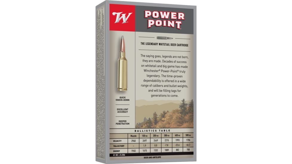 Winchester Super-X RIFLE .243 Winchester 100 grain Power-Point Brass Cased Centerfire Rifle Ammo, 20 Rounds, X2432