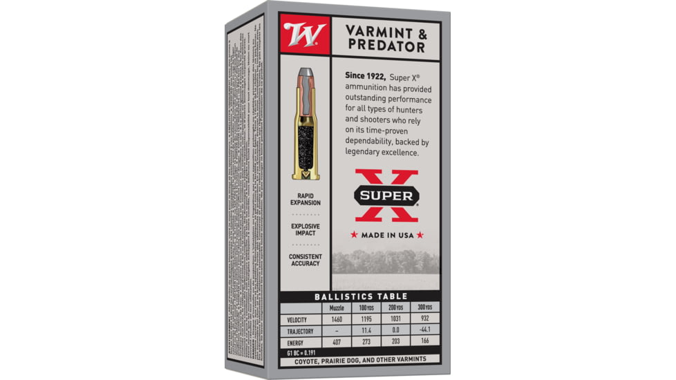 Winchester Super-X RIFLE .25-20 Winchester 86 grain Jacketed Soft Point Centerfire Rifle Ammo, 50 Rounds, X25202