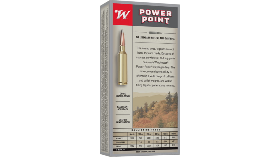 Winchester Super-X RIFLE .270 Winchester Short Magnum 150 grain Power-Point Brass Cased Centerfire Rifle Ammo, 20 Rounds, X270WSM