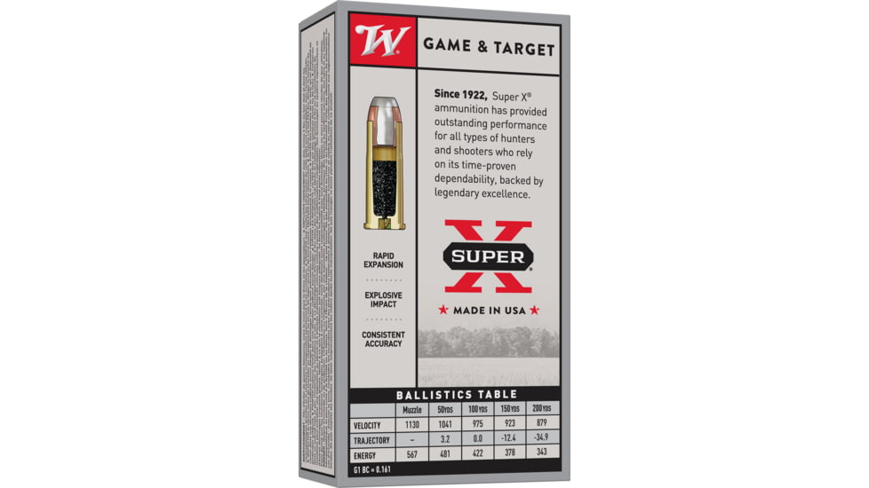 Winchester Super-X RIFLE .44-40 Winchester 200 grain Power-Point Centerfire Rifle Ammo, 50 Rounds, X4440