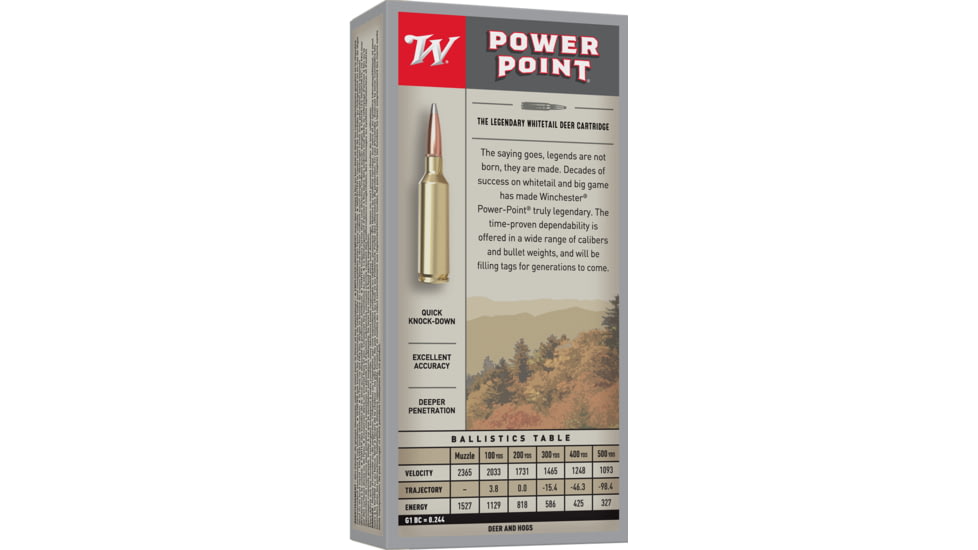 Winchester Super-X RIFLE 7.62x39 mm 123 grain Power-Point Brass Cased Centerfire Rifle Ammo, 20 Rounds, X76239