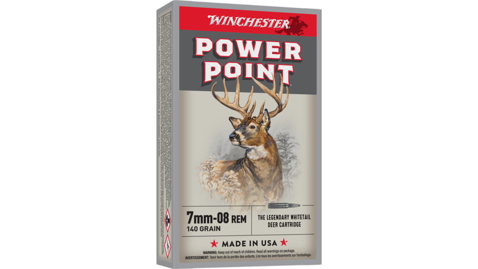 Winchester Super-X RIFLE 7mm-08 Remington 140 grain Power-Point Centerfire Rifle Ammo, 200 Round