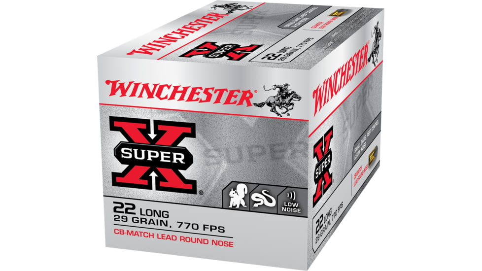 Winchester Super-X RIMFIRE .22 Long Rifle 29 grain CB Match Lead Round Nose Rimfire Ammo, 50 Rounds, X22LRCBMA