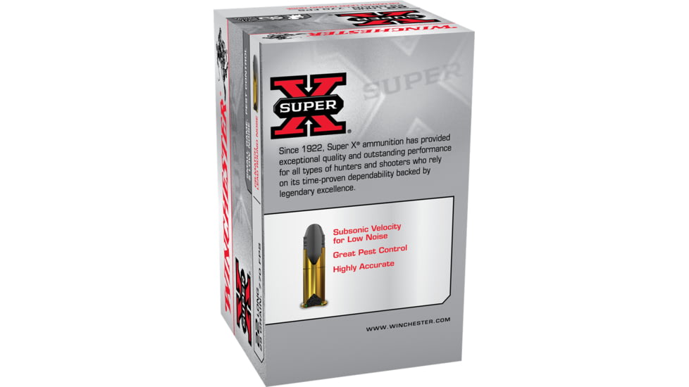 Winchester Super-X RIMFIRE .22 Long Rifle 29 grain CB Match Lead Round Nose Rimfire Ammo, 50 Rounds, X22LRCBMA