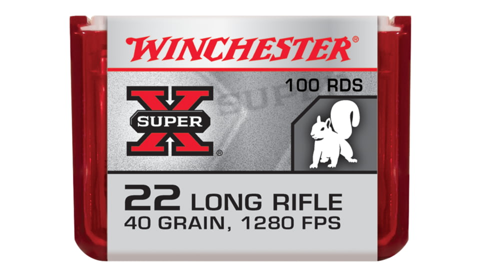 Winchester Super-X RIMFIRE .22 Long Rifle 40 grain Copper Plated Hollow Point Rimfire Ammo, 100 Rounds, X22LRPP1