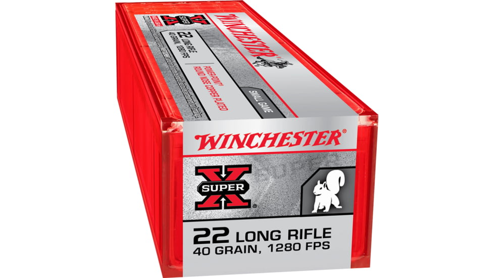 Winchester Super-X RIMFIRE .22 Long Rifle 40 grain Copper Plated Hollow Point Rimfire Ammo, 100 Rounds, X22LRPP1