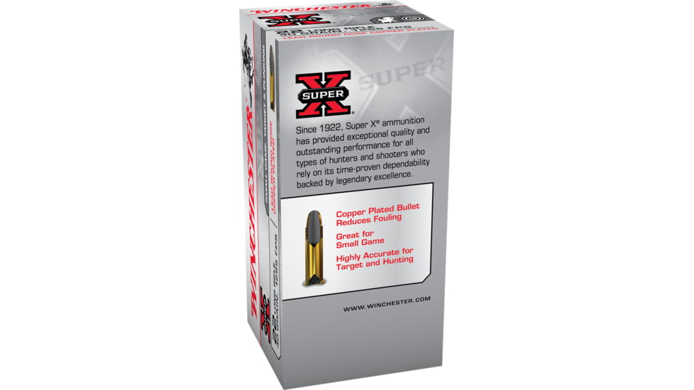 Winchester Super-X RIMFIRE .22 Long Rifle 40 grain Lead Round Nose Rimfire Ammo, 50 Rounds, X22LR