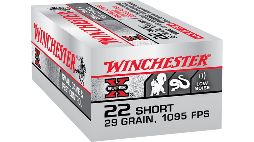 Winchester Super-X RIMFIRE .22 Short 29 grain Copper Plated Lead Round Nose Rimfire Ammo, 50 Rounds, X22S