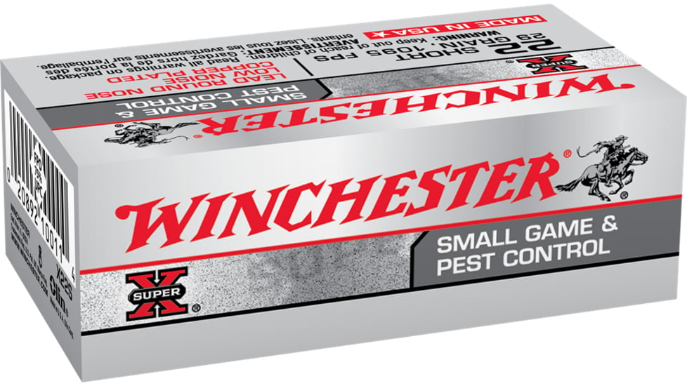 Winchester Super-X RIMFIRE .22 Short 29 grain Copper Plated Lead Round Nose Rimfire Ammo, 50 Rounds, X22S