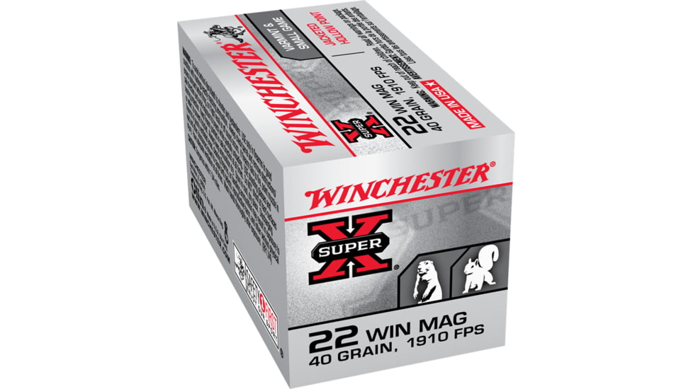Winchester Super-X RIMFIRE .22 Winchester Magnum Rimfire 40 grain Jacketed Hollow Point Rimfire Ammo, 50 Rounds, X22MH