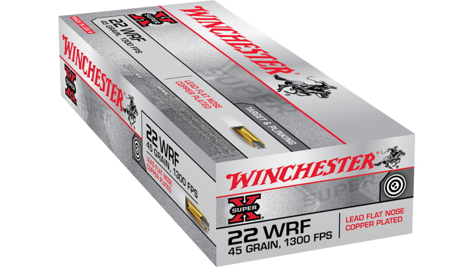 Winchester Super-X RIMFIRE .22 Winchester Rimfire 45 grain Copper Plated Lead Flat Nose Rimfire Ammo, 50 Rounds, 22WRF