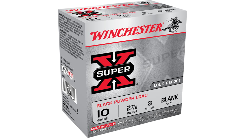 Winchester Super-X Shotshell 10 Gauge 0 oz 2.875in Blanks Ammunition, XBP10W