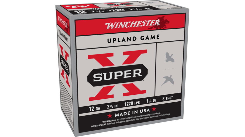 Winchester Super-X Shotshell 12 Gauge 1 1/4 oz 2.75in Centerfire Shotgun Ammo, 25 Rounds, XU12SP8