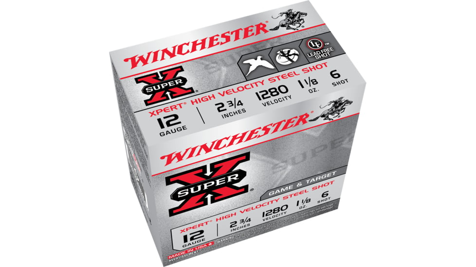 Winchester Super-X Shotshell 12 Gauge 1 1/8 oz 2.75in Centerfire Shotgun Ammo, 25 Rounds, WE12GTH6