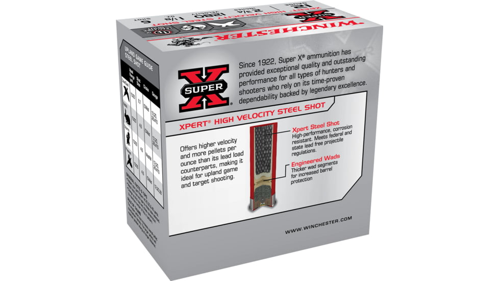 Winchester Super-X Shotshell 12 Gauge 1 1/8 oz 2.75in Centerfire Shotgun Ammo, 25 Rounds, WE12GTH6