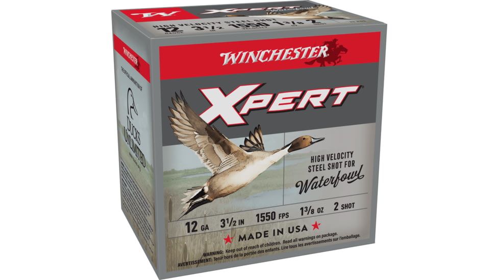 Winchester Super-X Shotshell 12 Gauge 1 3/8 oz 3.5in Centerfire Shotgun Ammo, 25 Rounds, WEX12L2