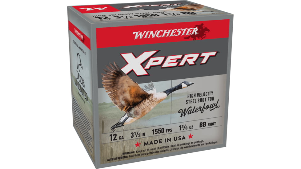 Winchester Super-X Shotshell 12 Gauge 1 3/8 oz 3.5in Centerfire Shotgun Ammo, 25 Rounds, WEX12LBB