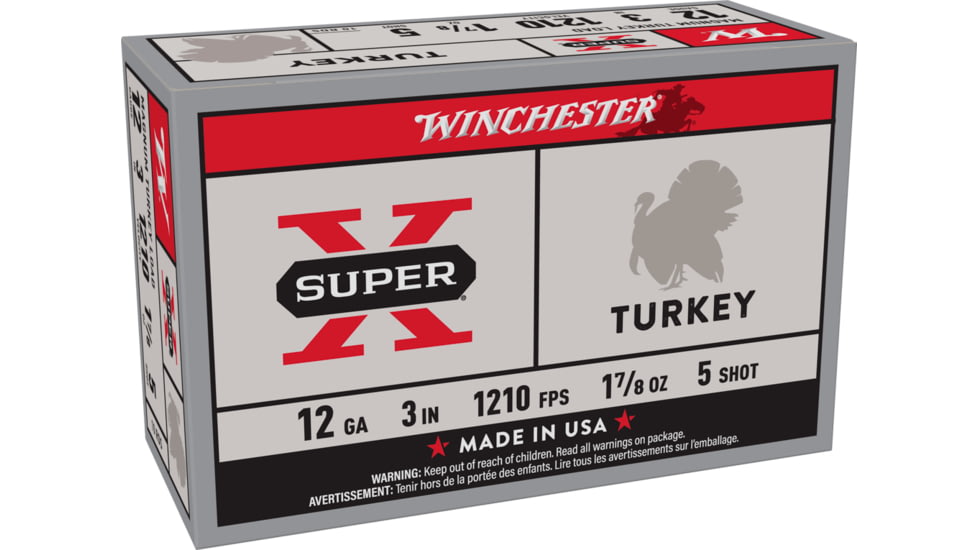 Winchester Super-X Shotshell 12 Gauge 1 7/8 oz 3in Centerfire Shotgun Ammo, 10 Rounds, X123MT5