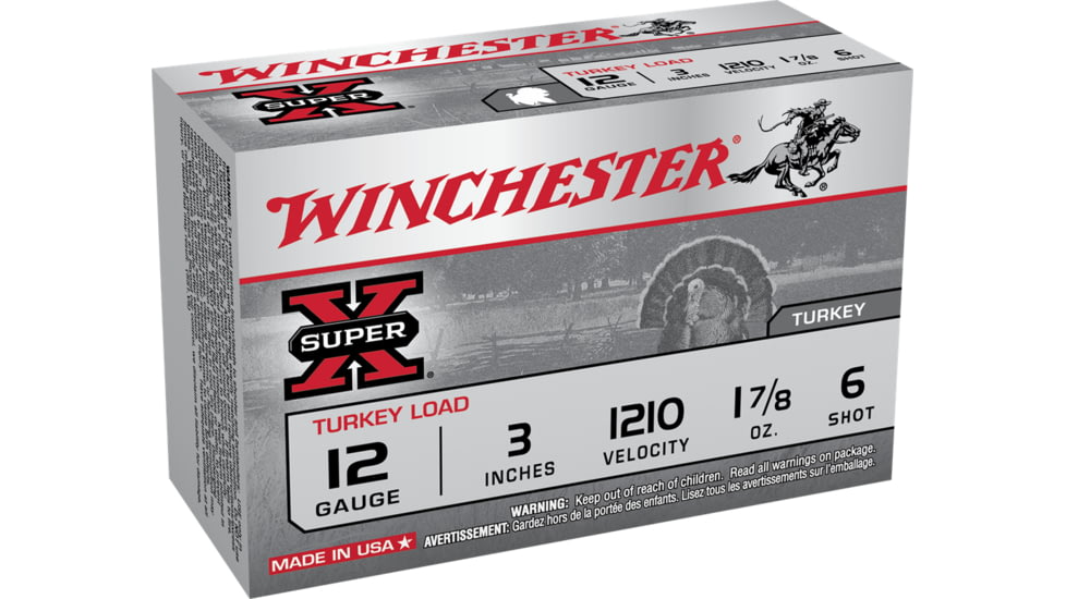 Winchester Super-X Shotshell 12 Gauge 1 7/8 oz 3in Centerfire Shotgun Ammo, 10 Rounds, X123MT6