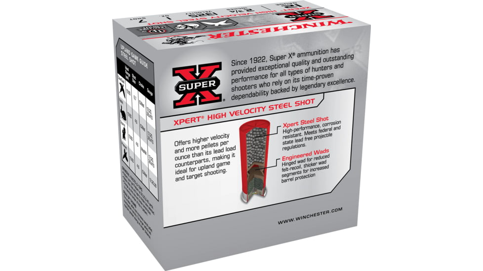Winchester Super-X Shotshell 12 Gauge 1 oz 2.75in Centerfire Shotgun Ammo, 25 Rounds, WE12GT7