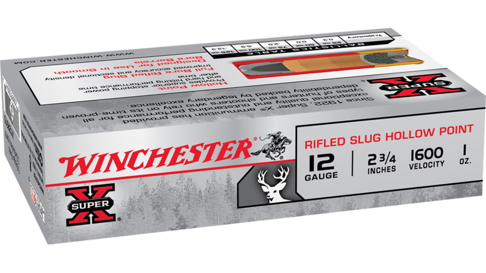 Winchester Super-X Shotshell 12 Gauge 1 oz 2.75in Centerfire Shotgun Slug Ammo, 15 Rounds, X12RS15VP