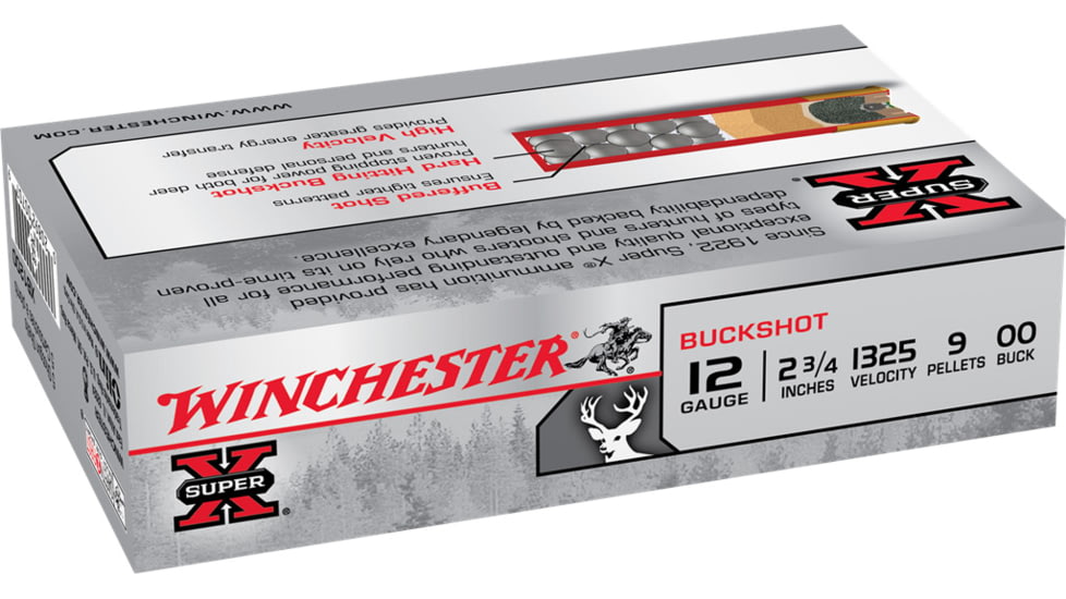 Winchester Super-X 12 Gauge 2.75in, 00 Buck, Centerfire Shotgun Ammo, 15 Rounds, XB1200VP