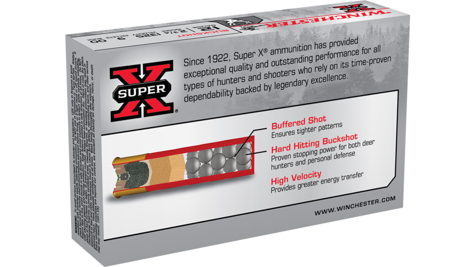 Winchester Super-X 12 Gauge 2.75in, 00 Buck, Centerfire Shotgun Ammo, 15 Rounds, XB1200VP