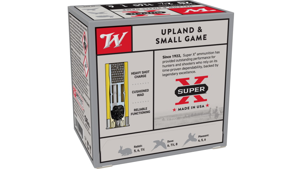 Winchester Super-X Shotshell 20 Gauge 1 oz 2.75in Centerfire Shotgun Ammo, 25 Rounds, XU20H6