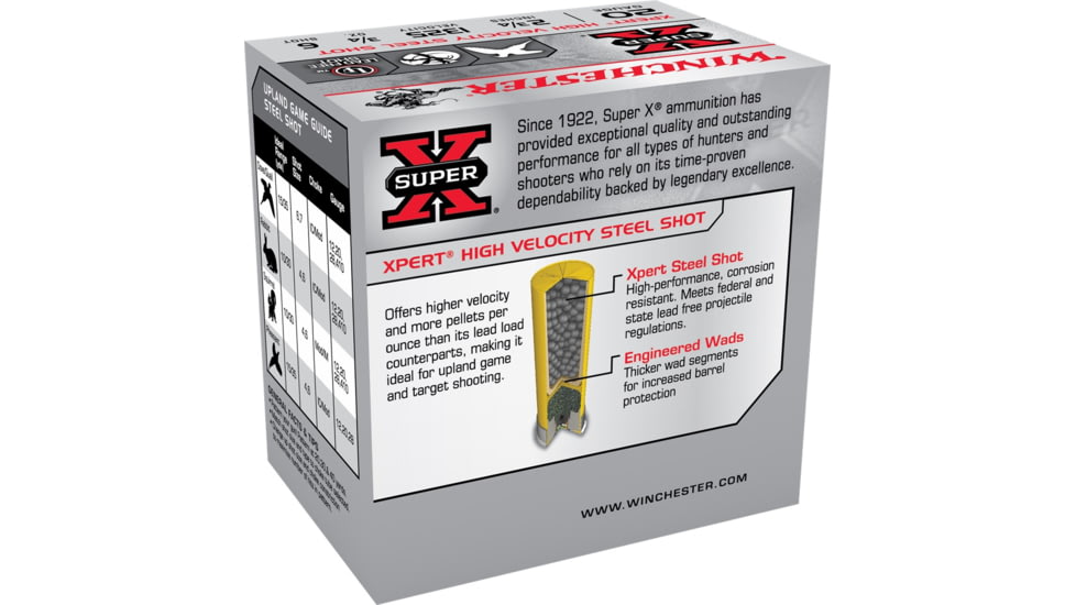 Winchester Super-X Shotshell 20 Gauge 3/4 oz 2.75in Centerfire Shotgun Ammo, 100 Rounds, WE20GTVP6