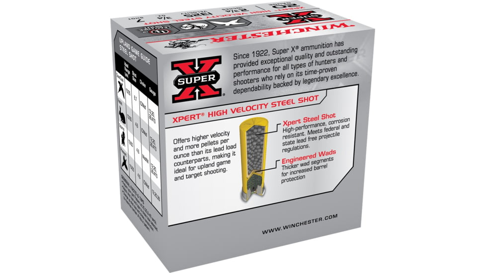 Winchester Super-X Shotshell 20 Gauge 3/4 oz 2.75in Centerfire Shotgun Ammo, 100 Rounds, WE20GTVP7