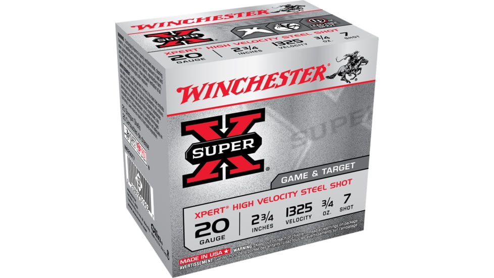 Winchester Super-X Shotshell 20 Gauge 3/4 oz 2.75in Centerfire Shotgun Ammo, 100 Rounds, WE20GTVP7