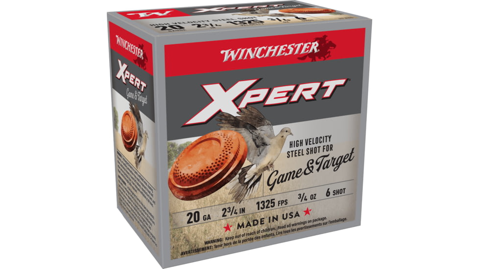 Winchester Super-X Shotshell 20 Gauge 3/4 oz 2.75in Centerfire Shotgun Ammo, 25 Rounds, WE20GT6