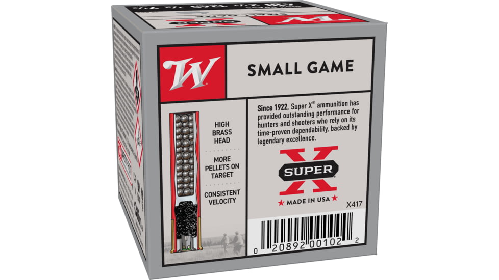 Winchester Super-X Shotshell 410 Bore 1/2 oz 2.5in Centerfire Shotgun Ammo, 25 Rounds, X417