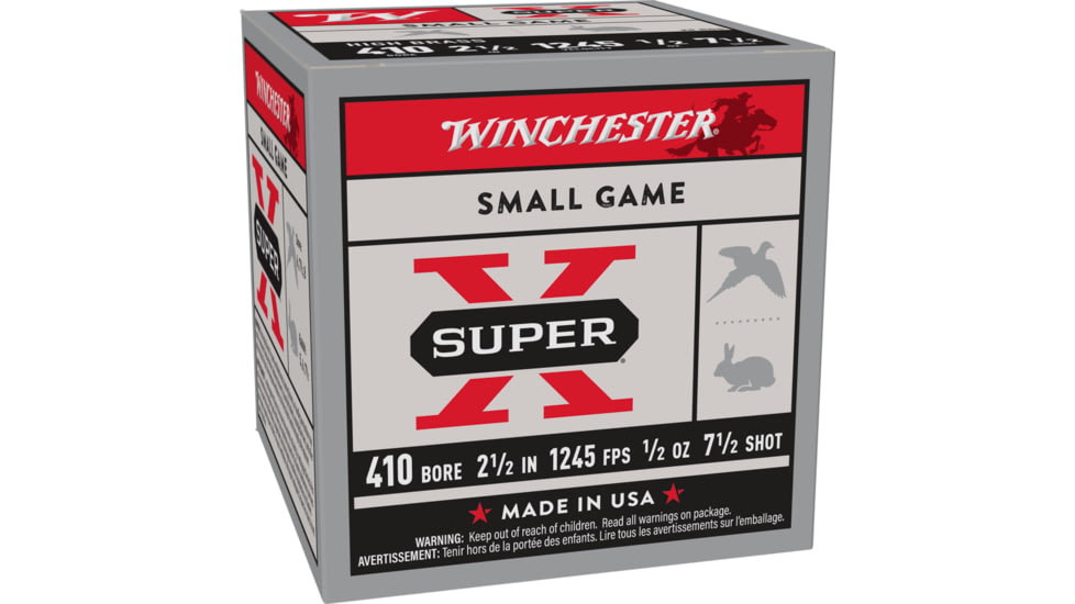 Winchester Super-X Shotshell 410 Bore 1/2 oz 2.5in Centerfire Shotgun Ammo, 25 Rounds, X417